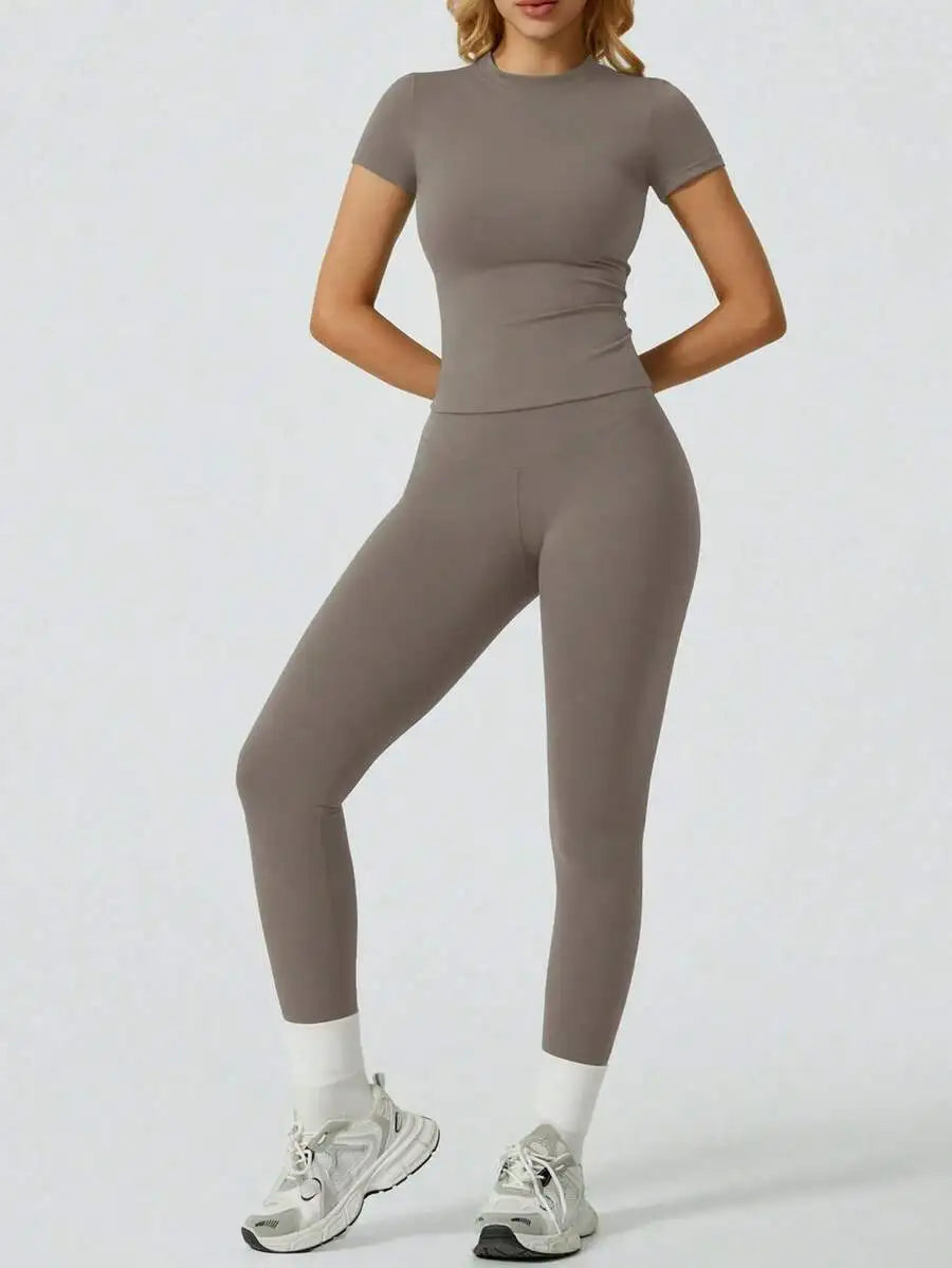 Short Sleeve Leggings Yoga Set