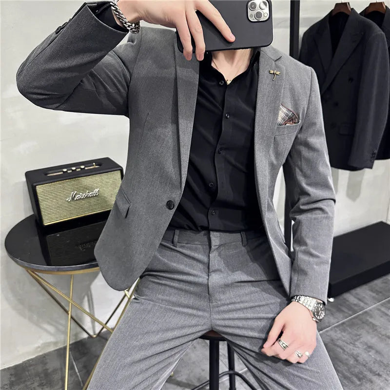 Single-Breasted Plus-Size Slim Tuxedo Suit