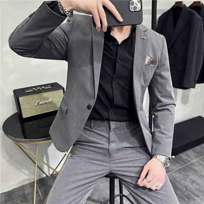 Single-Breasted Plus-Size Slim Tuxedo Suit