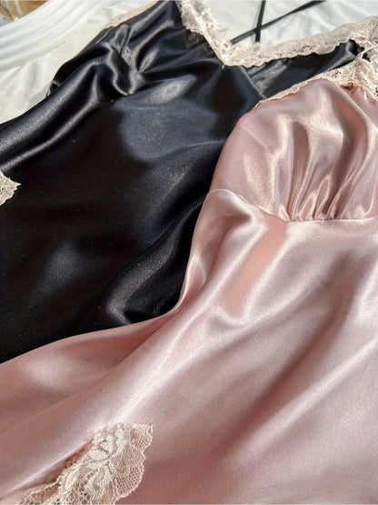 2Pcs Women's Satin Sleepwear Set