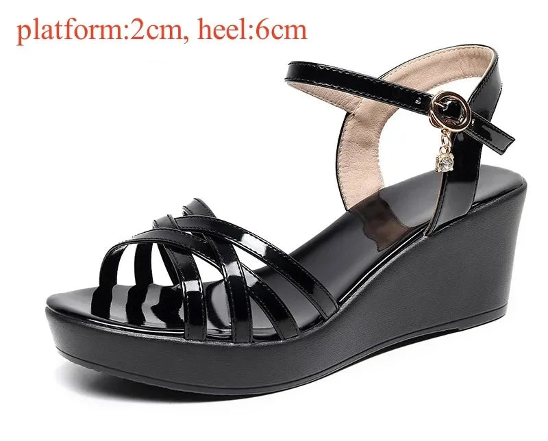 Ankle-Wrap Platform Sandals
