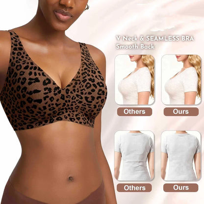 Wire-Free Leopard Print Bra