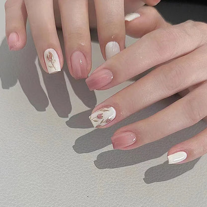 White Minimalist Press Nails