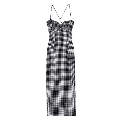 Gingham Wide-Strap Dress