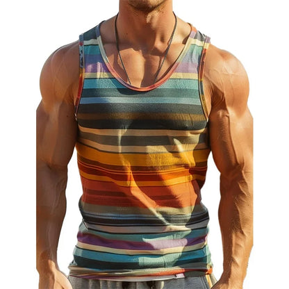Color Block Striped Tank Top