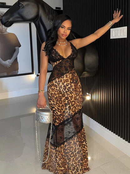 Leopard Patchwork Mermaid Dress
