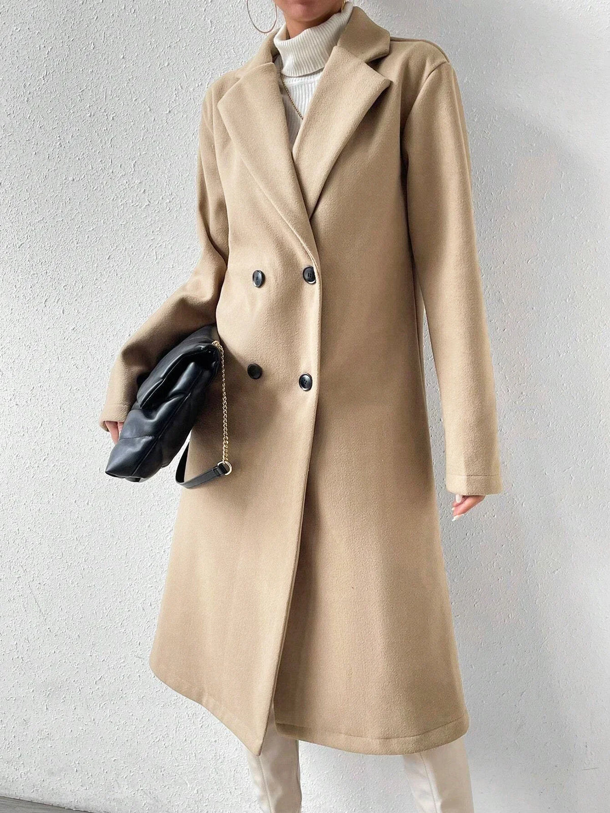 Double-Button Lapel Coat