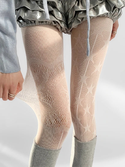 Fishnet Star Print Pantyhose
