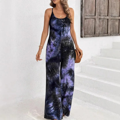 Printed Strap Vest Jumpsuit