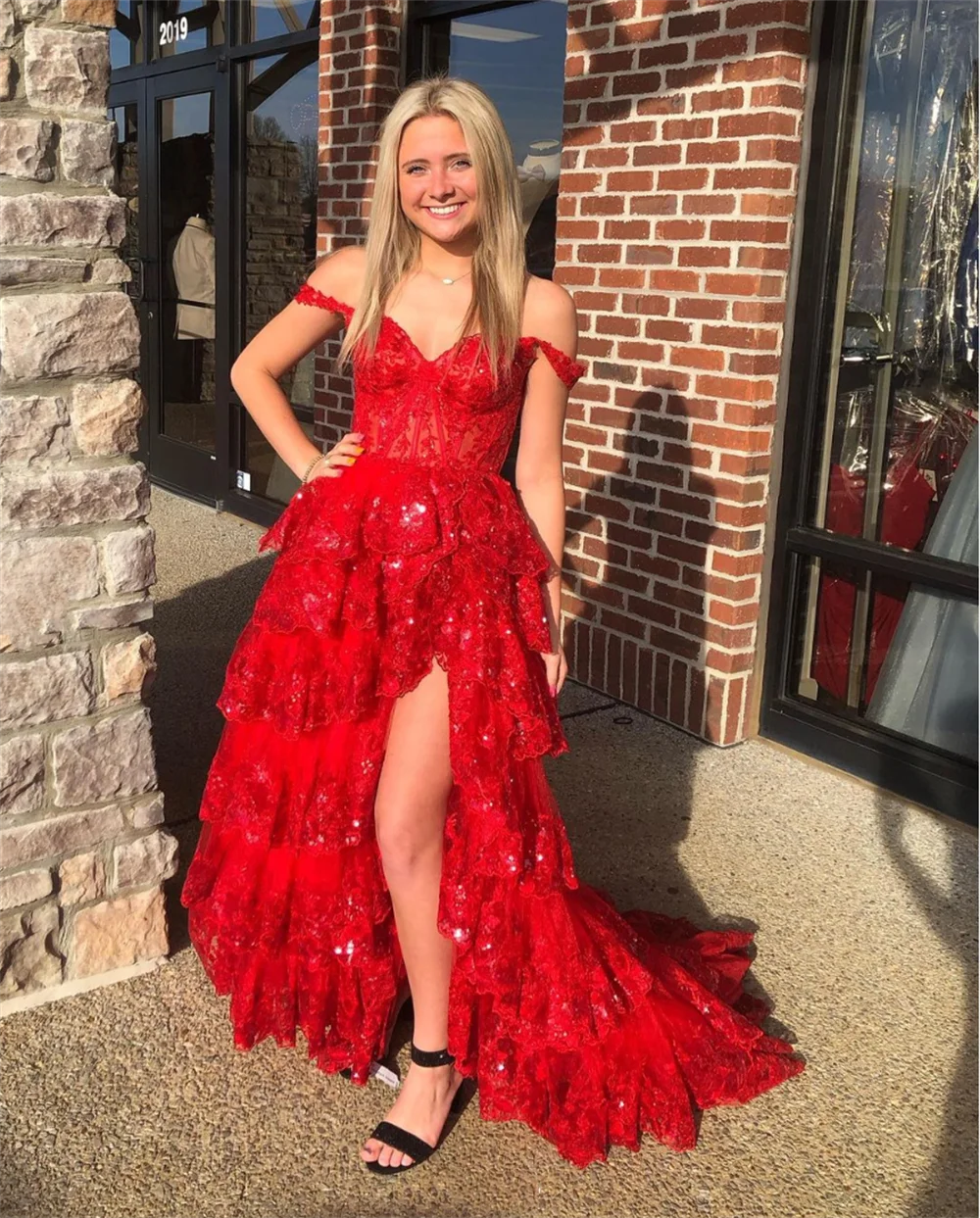 Black Glitter Prom Dresses