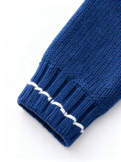 Blue Bow Knit Sweater