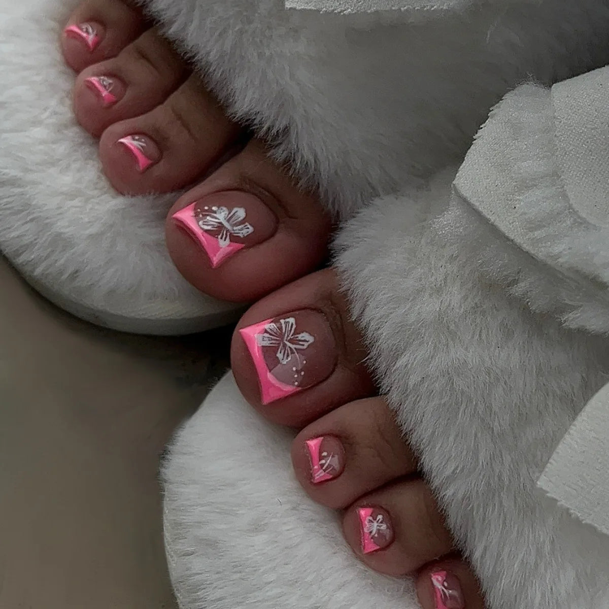 Blue French Square Nail Set