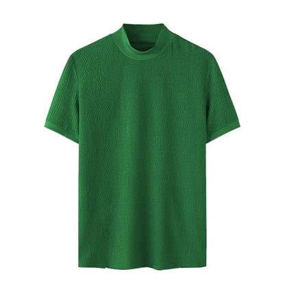 Textured High-Neck Korean Bottoming Tee