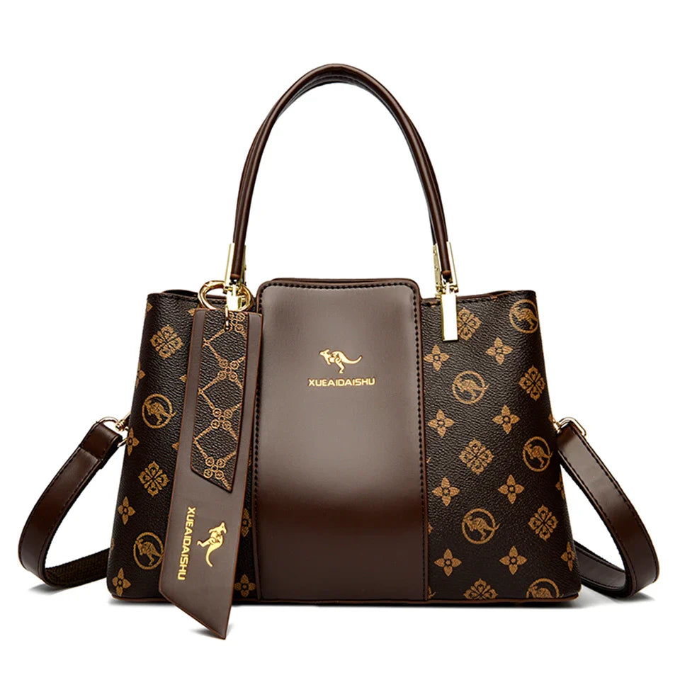 Printed Leather Shoulder Bag