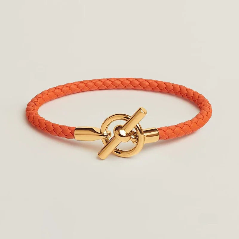 Executive Lock-Key Leather Bracelet
