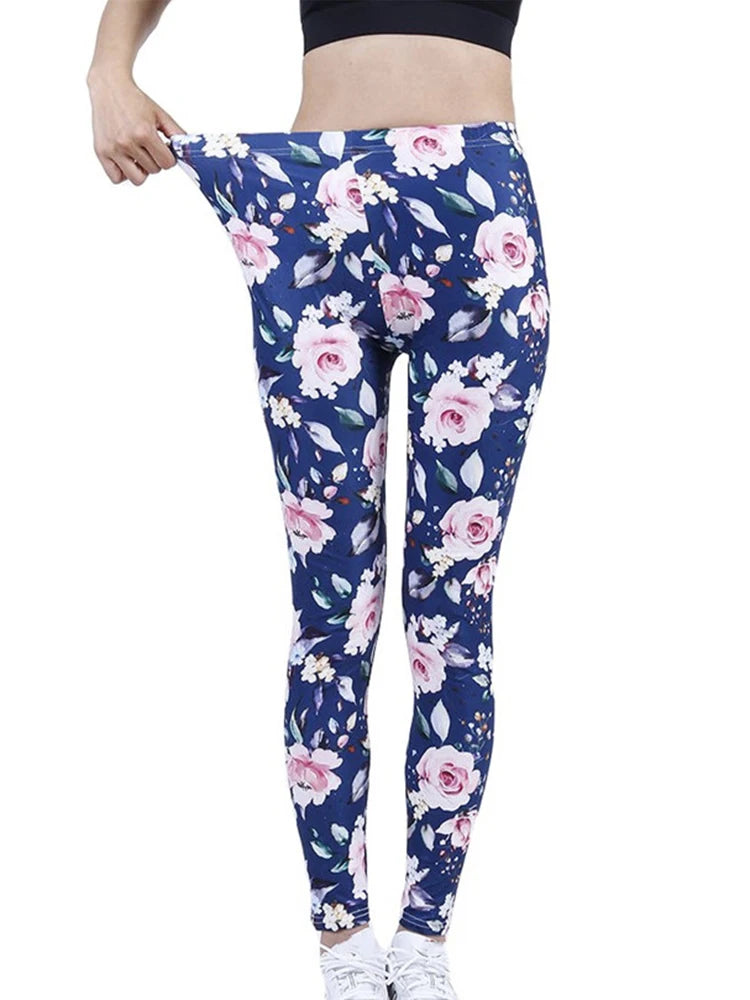Floral Print High-Waist Jeggings