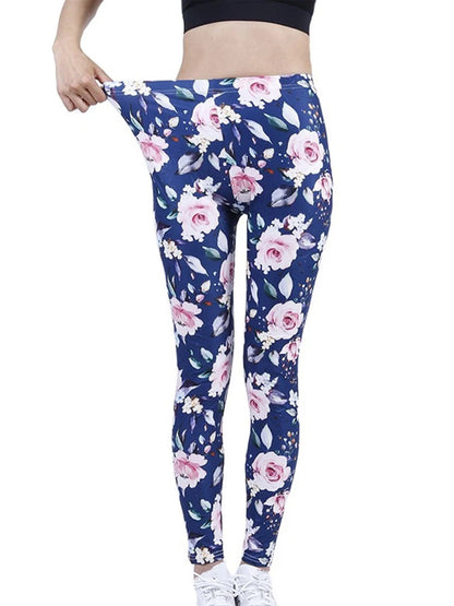 Floral Print High-Waist Jeggings