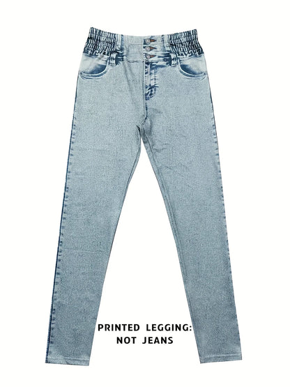 Denim Print Skinny Leggings