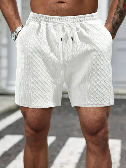 Textured Knit Elastic Waist Shorts