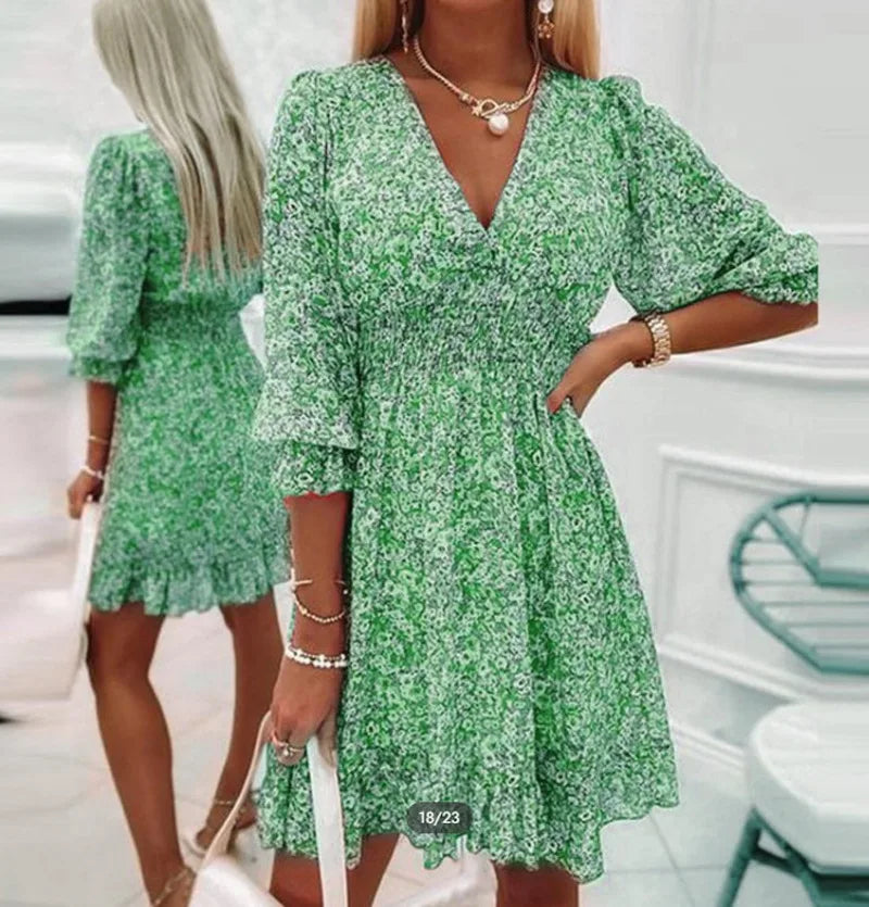 Bohemian Printed Mini Dress