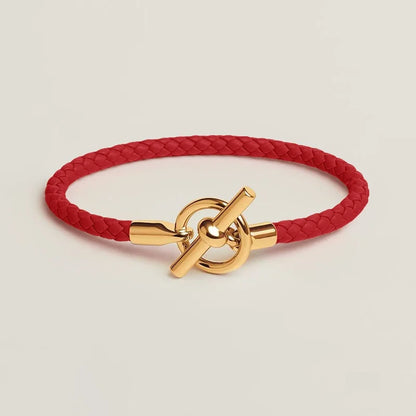 Executive Lock-Key Leather Bracelet