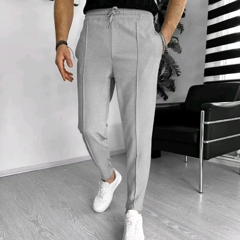 Knitted Drawstring Slim Casual Trousers