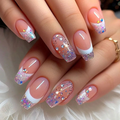 Glitter Coffin Press On Nails