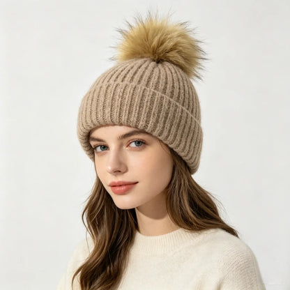 Wool Blend Pom Beanie