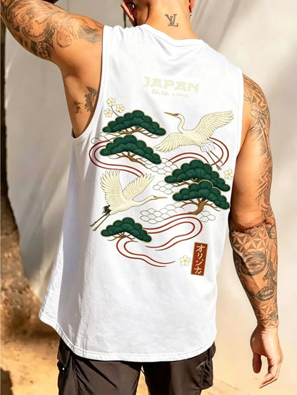 Retro Streetwear Print Tank Top
