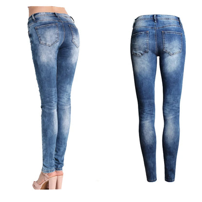 Distressed Skinny Mom Jeans