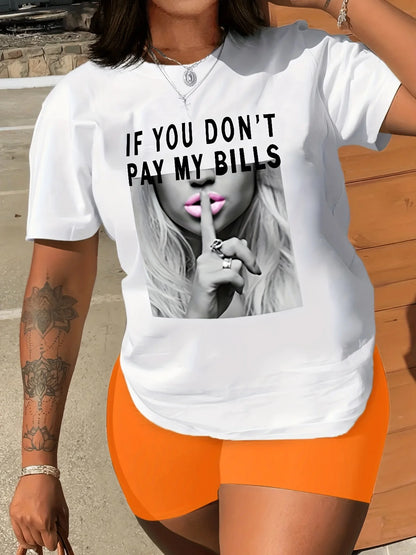 Shut Up Print T-Shirt