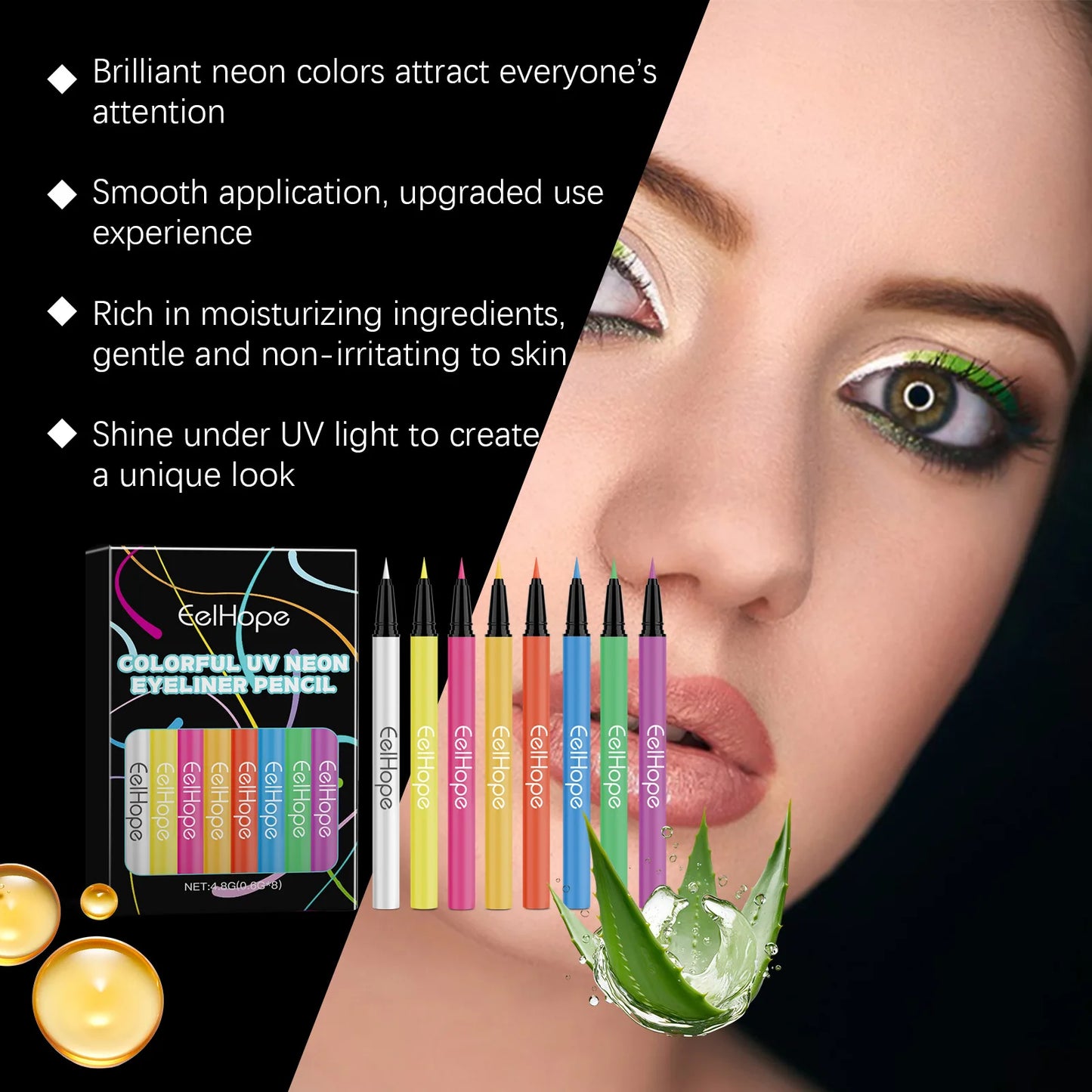 8Pcs Liquid Glitter Eyeliner Set