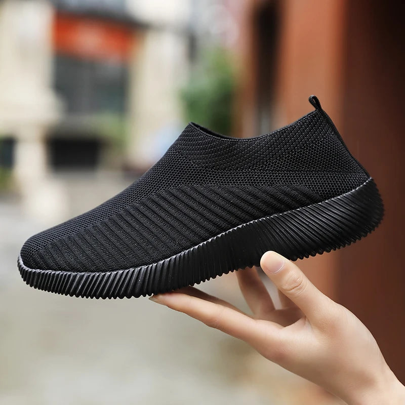Solid Color Woven Sneakers