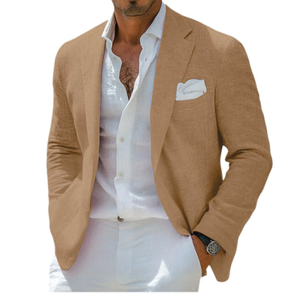 Linen Blend Notch-Lapel Sport Coat
