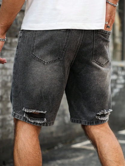 Distressed Ripped Denim Shorts