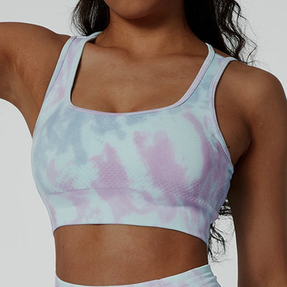 Sleeveless Tie-Dye Sports Bra
