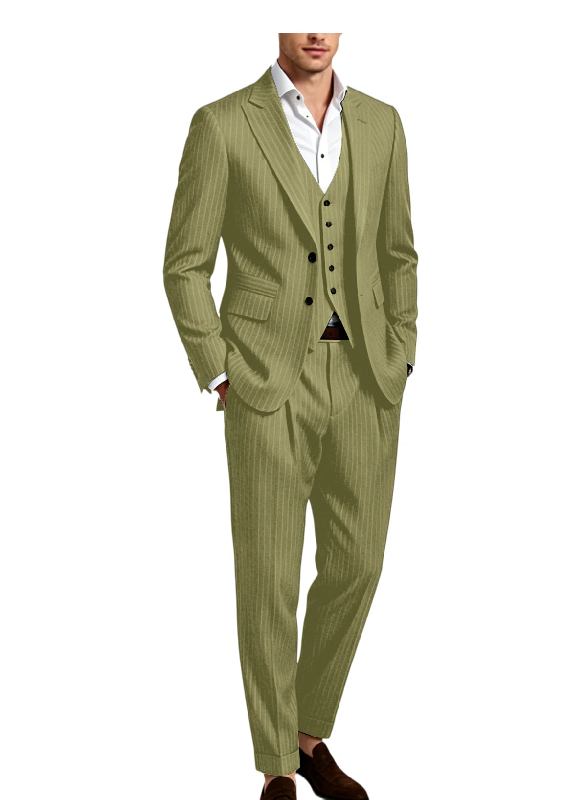 Pinstripe Three-Piece Formal Tuxedo