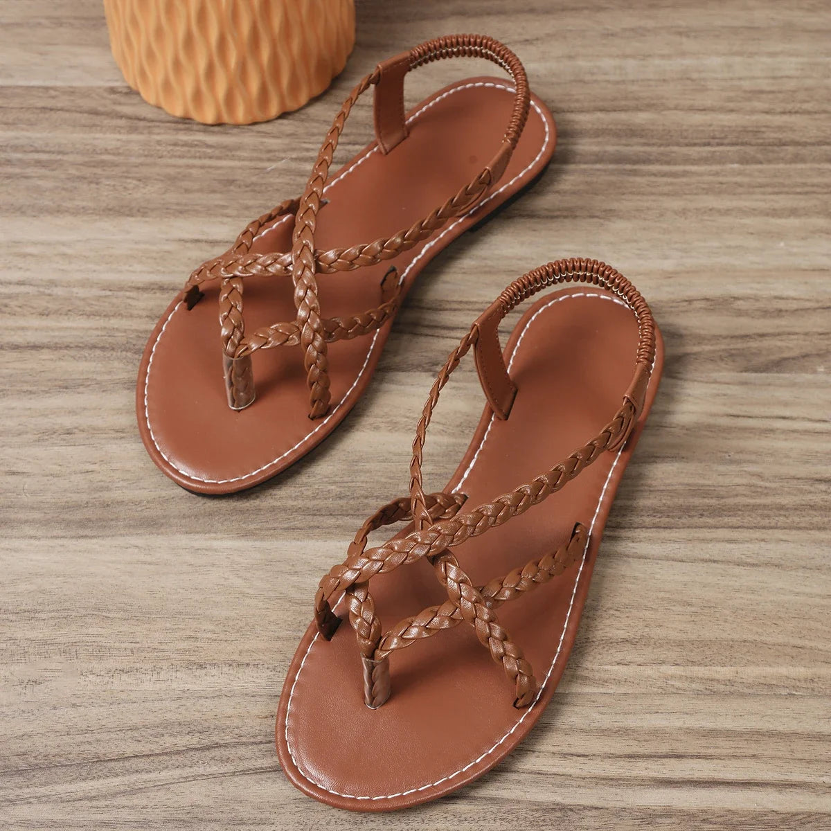 Cross-Tied Flat Sandals