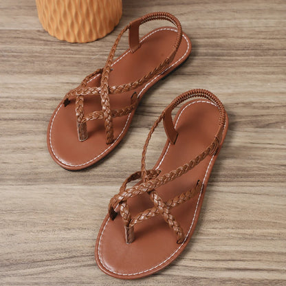 Cross-Tied Flat Sandals