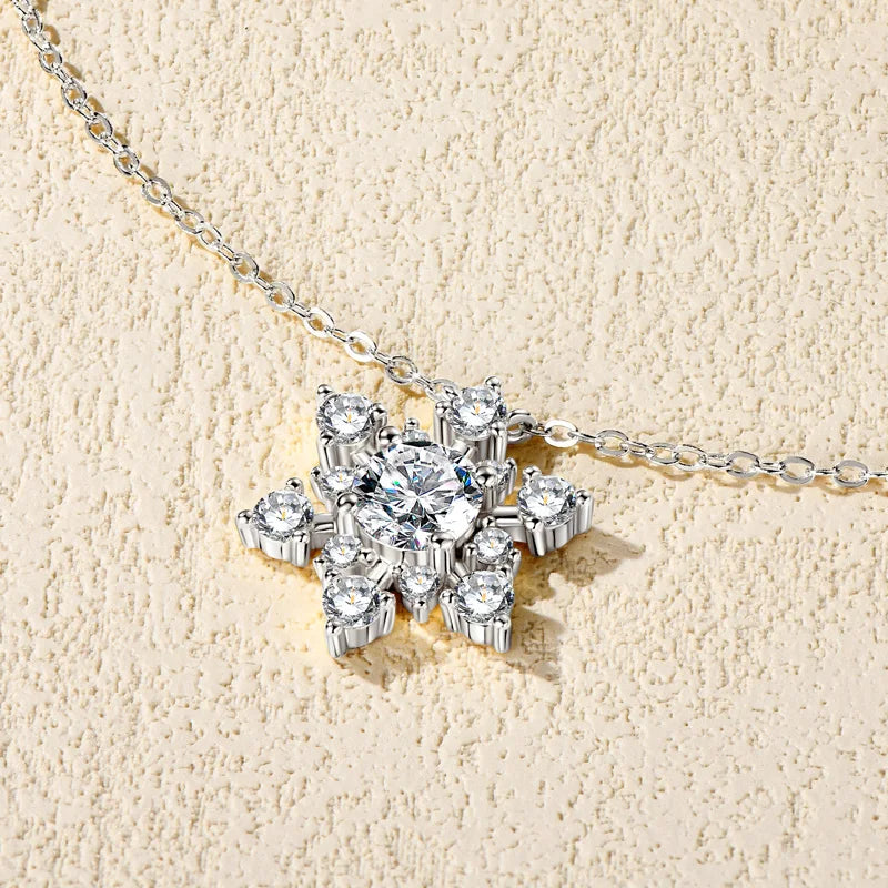 Moissanite Snowflake Necklace