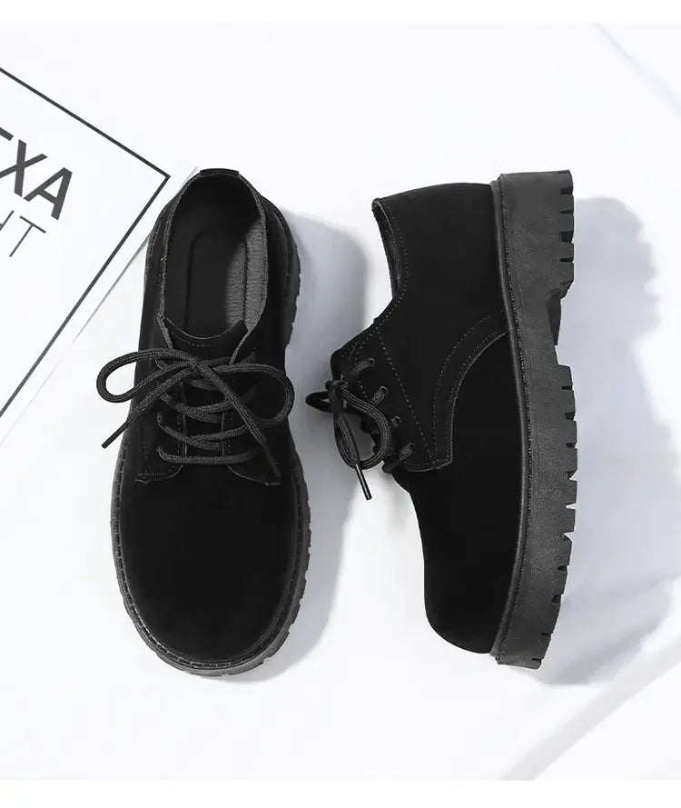 Suede Chunky Lace-up Work Boots