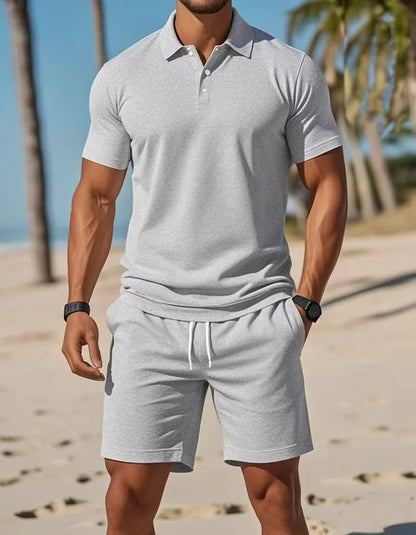 Polo Shirt Sports Two-Piece Set