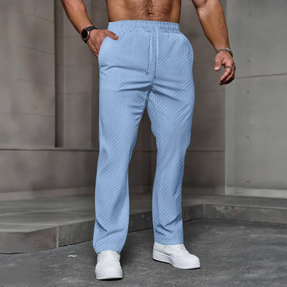 Jacquard Geometric Drawstring Trousers