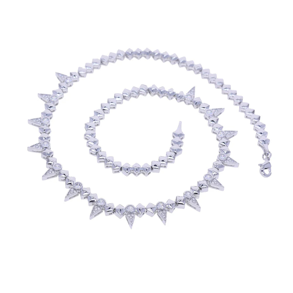 Punk CZ Spike Necklace