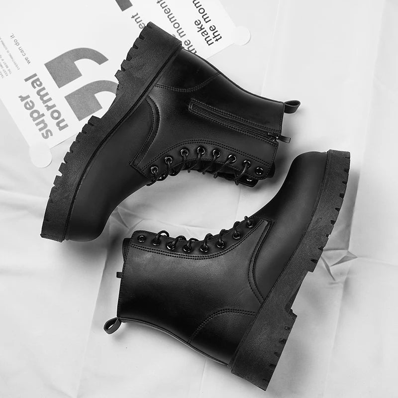 Leather High Top Boots