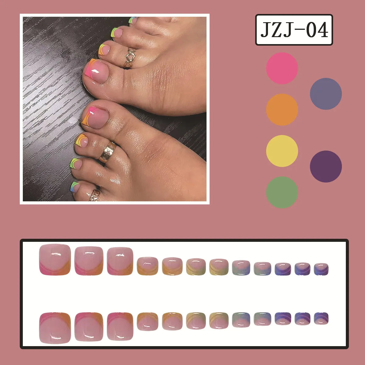 French Toe Press Nail Set