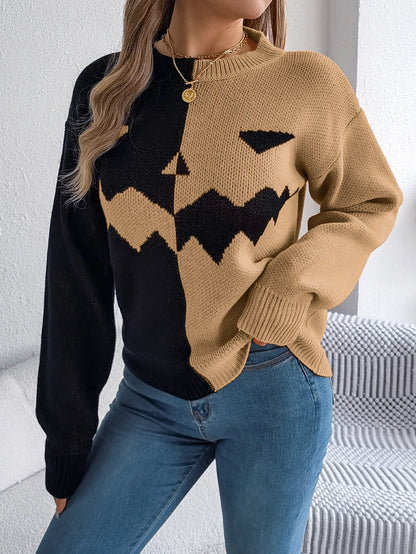 Pumpkin Pattern Halloween Sweater