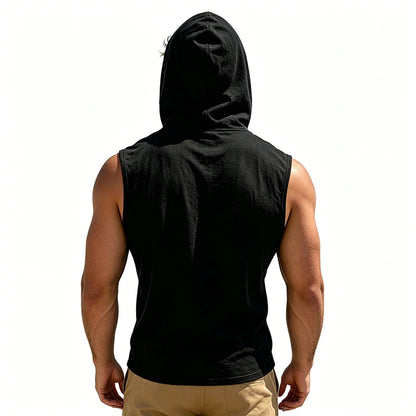 Hooded Button Beach Tank Top