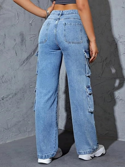 Fleece-Lined Cargo Jeans