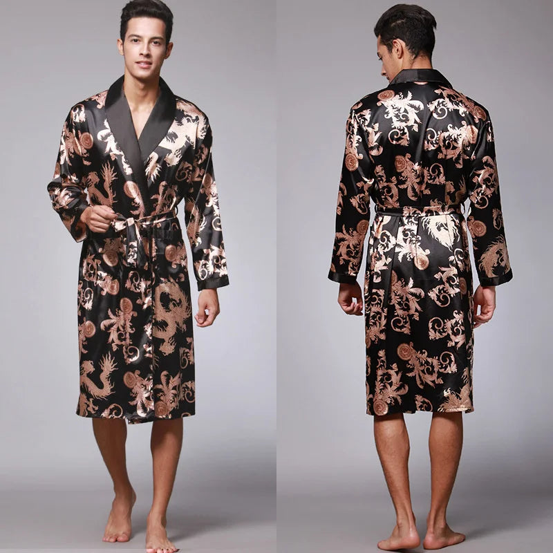 Golden Dragon Silk Bathrobe